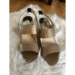 Michael Kors nude heels size 11M with stretchy back part  3.5 inch heel